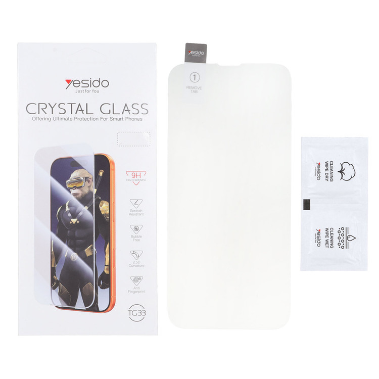 محافظ صفحه نمایش شیشه ای بدون حاشیه Crystal Glass Yesido TG33